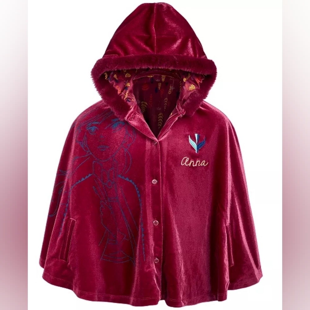 Disney - Little Girls Hooded Faux-Fur-Trim Anna Cape - Size 4